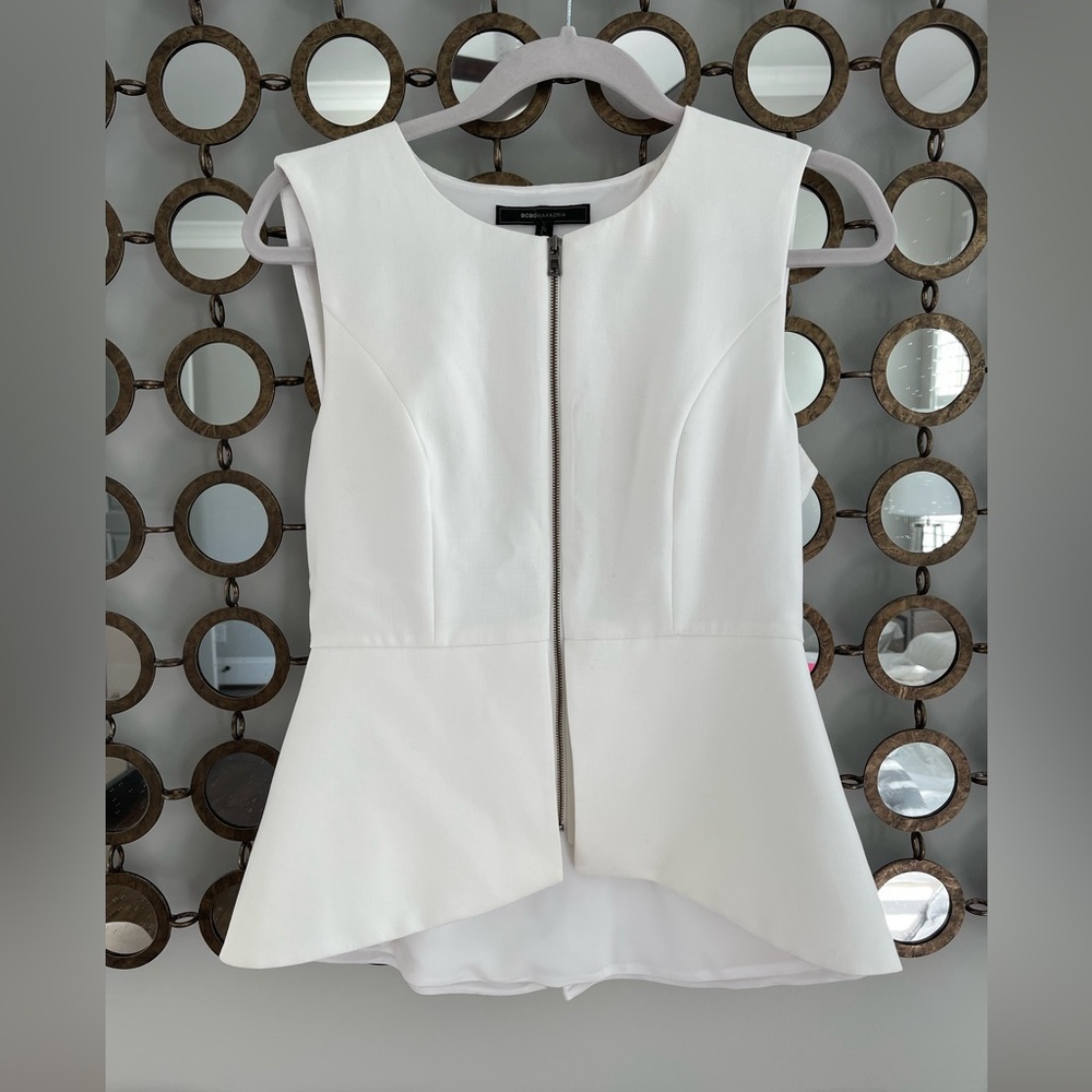 BCBG MaxAzria Abrielle Sleeveless Peplum Top